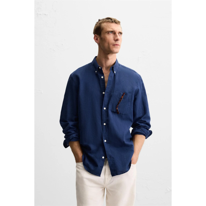 Рубашка из хлопка и льна