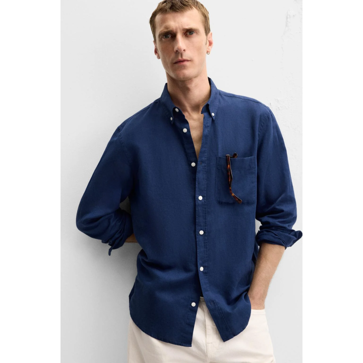 Рубашка из хлопка и льна