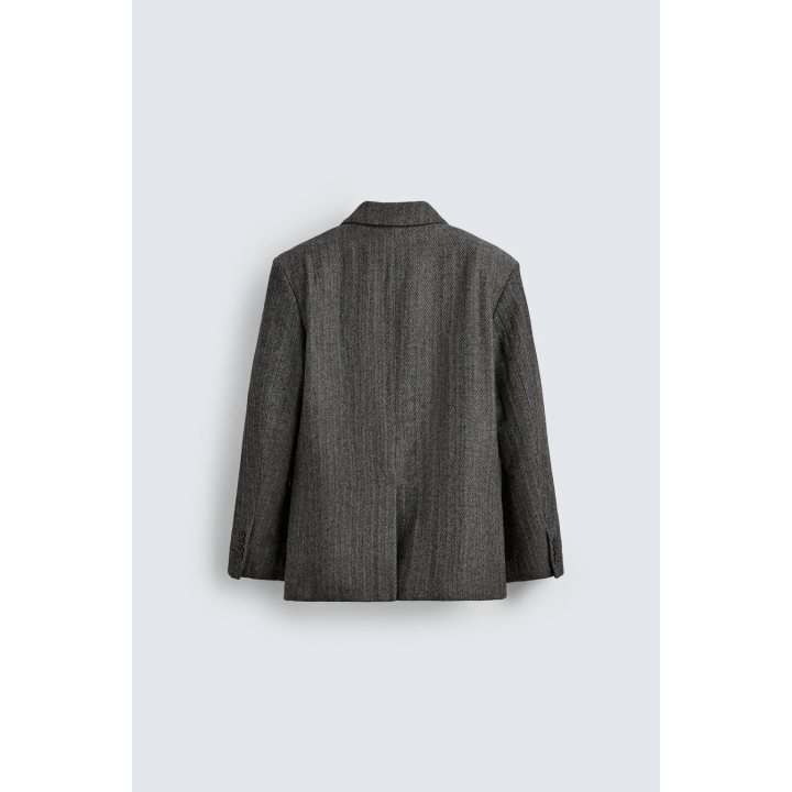 КОСТЮМНЫЙ БЛЕЙЗЕР ИЗ ШЕРСТЯНОЙ ТКАНИ В ЁЛОЧКУ