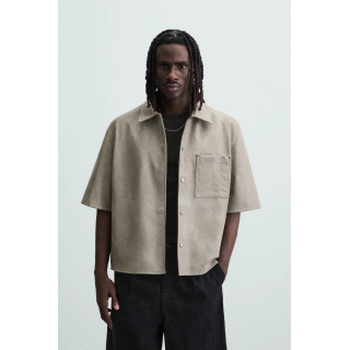 КУРТКА-РУБАШКА ИЗ ИСКУССТВЕННОЙ КОЖИ