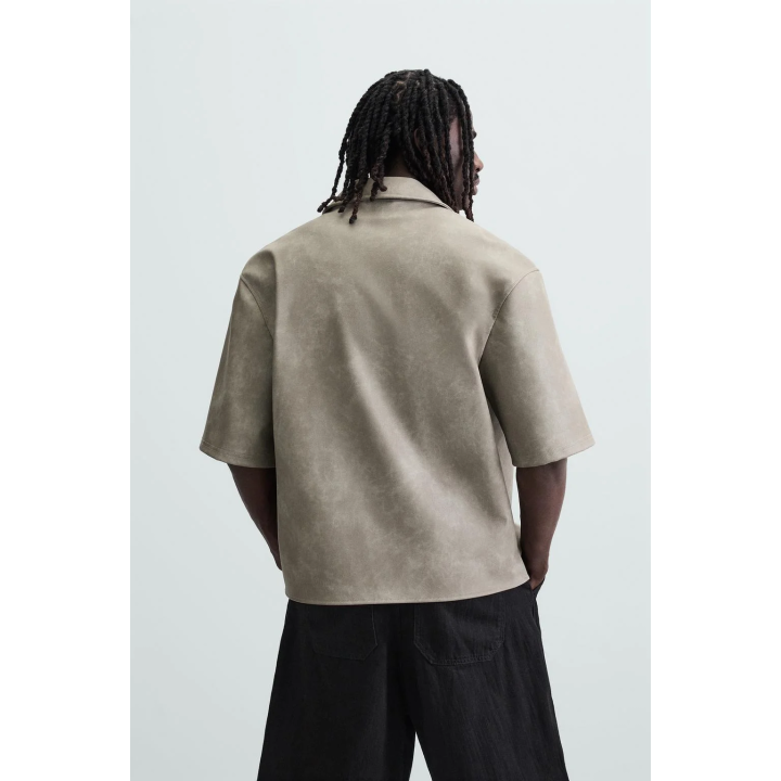 КУРТКА-РУБАШКА ИЗ ИСКУССТВЕННОЙ КОЖИ