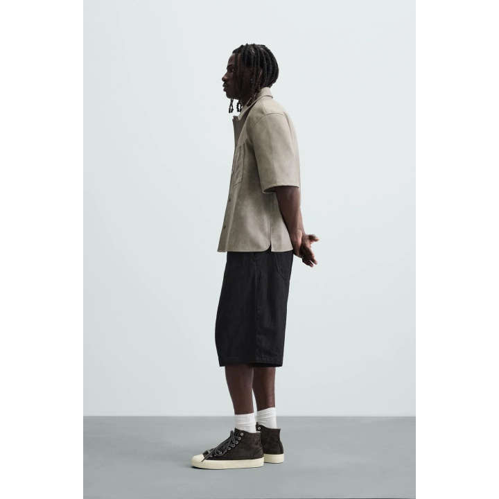 КУРТКА-РУБАШКА ИЗ ИСКУССТВЕННОЙ КОЖИ