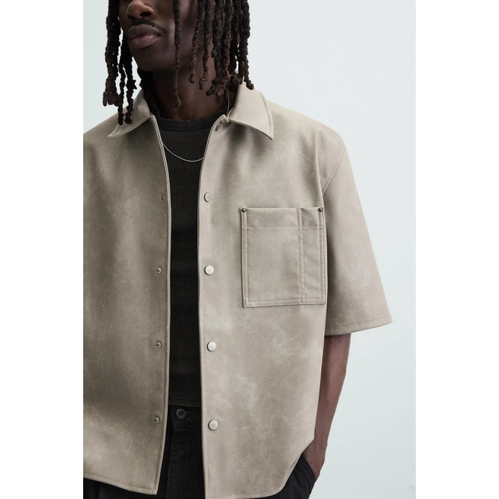 КУРТКА-РУБАШКА ИЗ ИСКУССТВЕННОЙ КОЖИ