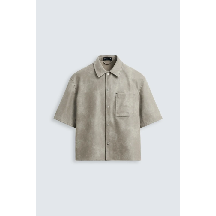 КУРТКА-РУБАШКА ИЗ ИСКУССТВЕННОЙ КОЖИ