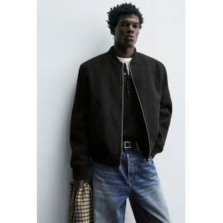 Куртка-бомбер с комбинированными материалами