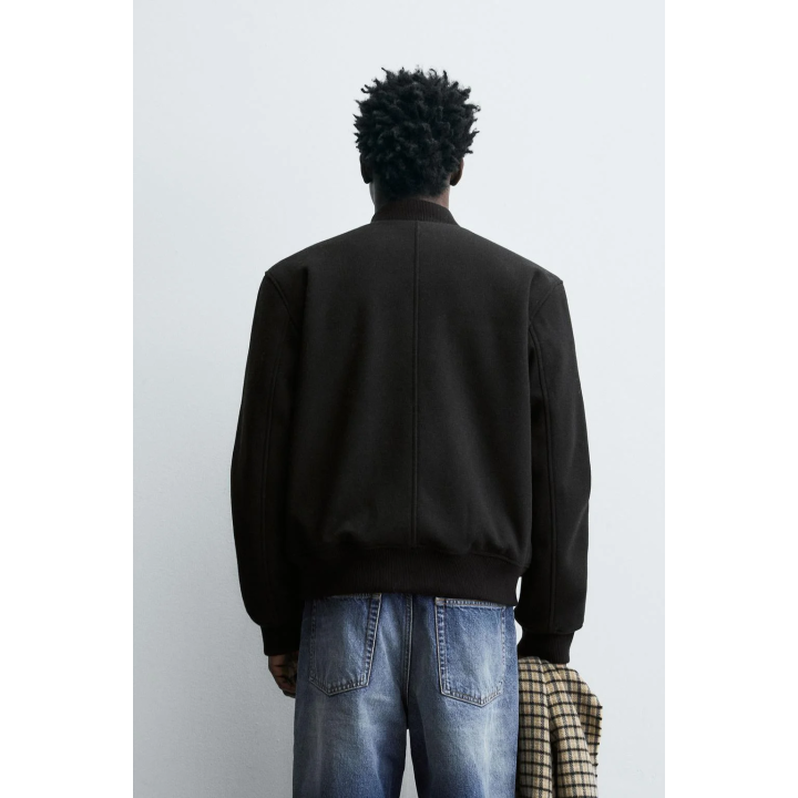 Куртка-бомбер с комбинированными материалами