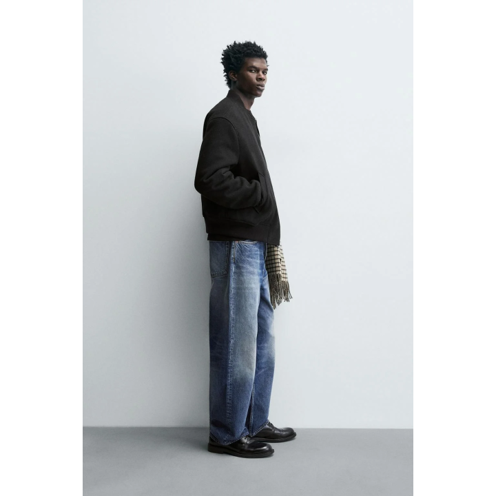 Куртка-бомбер с комбинированными материалами