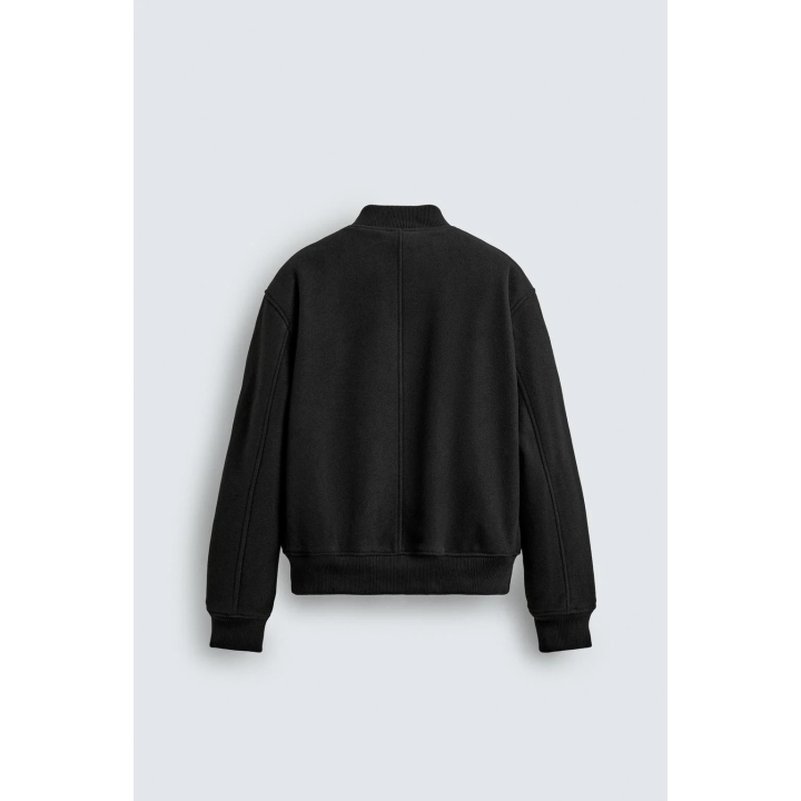 Куртка-бомбер с комбинированными материалами