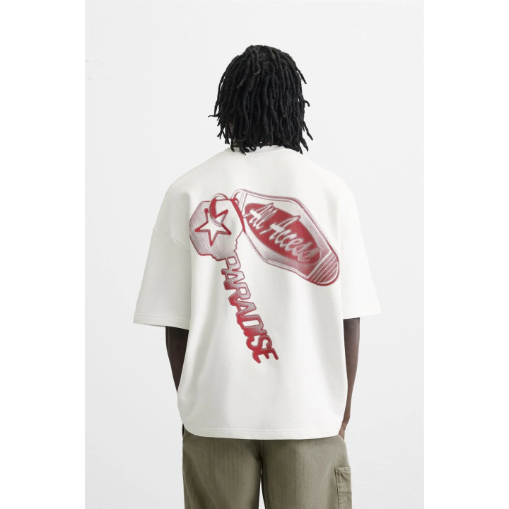 ФУТБОЛКА С КОНТРАСТНЫМ ПРИНТОМ