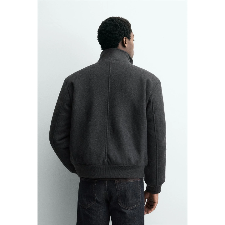 Куртка-бомбер с комбинированным дизайном