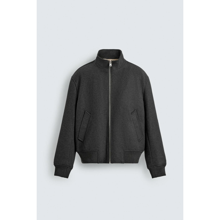 Куртка-бомбер с комбинированным дизайном