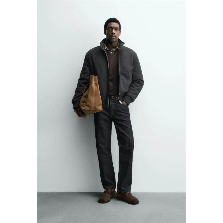 Куртка-бомбер с комбинированным дизайном