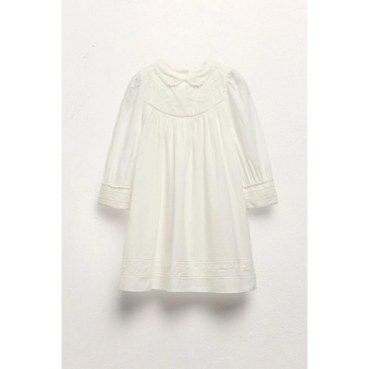 Платье из поплина limited edition с вышитыми цветами