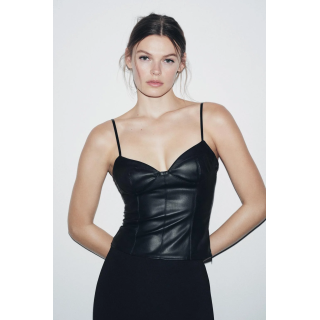 Топ корсет из искусственной кожи