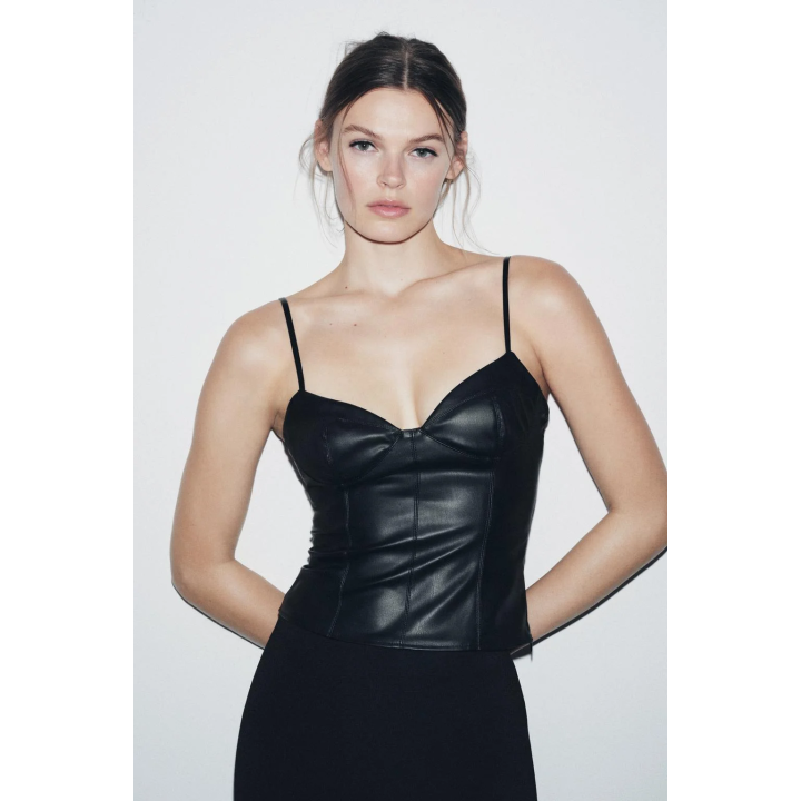 Топ корсет из искусственной кожи