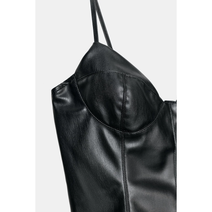 Топ корсет из искусственной кожи