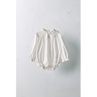 Ромпер limited edition с цветочной вышивкой из поплина