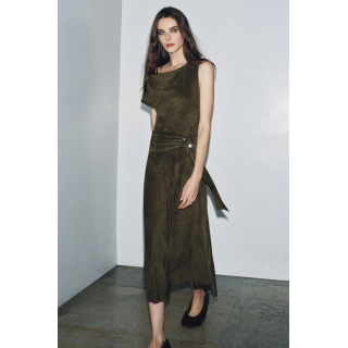 АСИММЕТРИЧНОЕ ПЛАТЬЕ ИЗ ИСКУССТВЕННОЙ ЗАМШИ