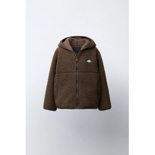 Куртка из искусственного меха с капюшоном zara