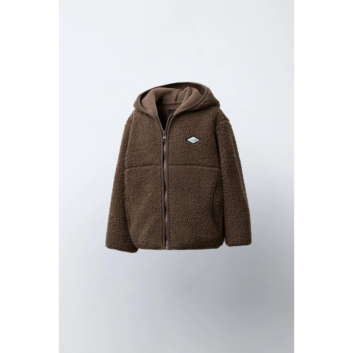 Куртка из искусственного меха с капюшоном zara