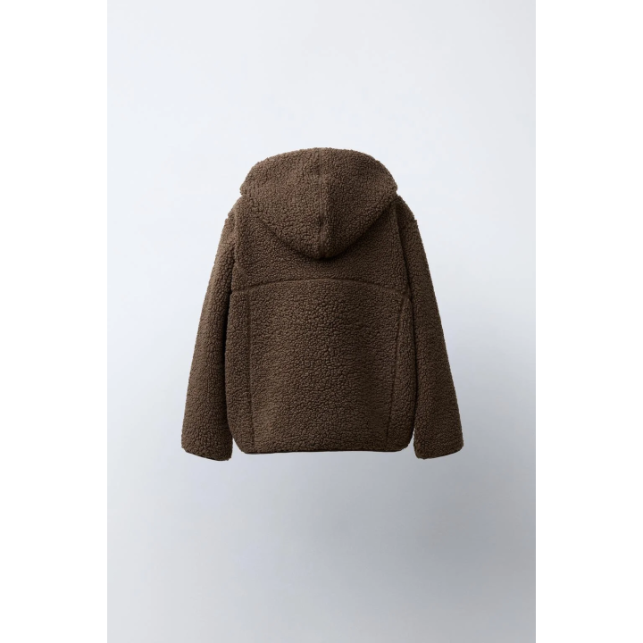 Куртка из искусственного меха с капюшоном zara