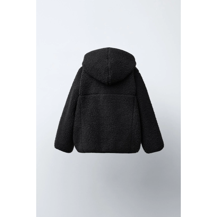 КУРТКА ИЗ ИСКУССТВЕННОЙ ОВЧИНЫ С КАПЮШОНОМ