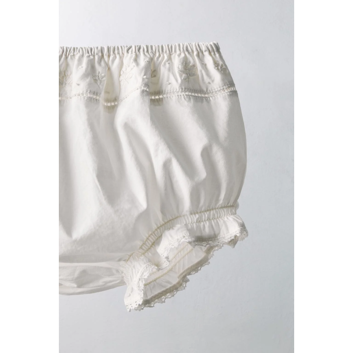 Комплект из рубашки из поплина и пинеток limited edition с вышитыми цветами