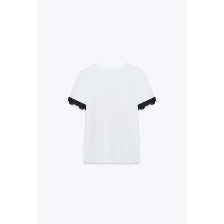 ФУТБОЛКА С КРУЖЕВНЫМИ РУКАВАМИ