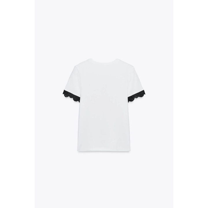 ФУТБОЛКА С КРУЖЕВНЫМИ РУКАВАМИ