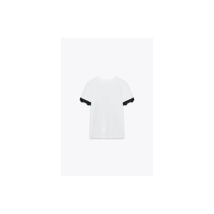 ФУТБОЛКА С КРУЖЕВНЫМИ РУКАВАМИ