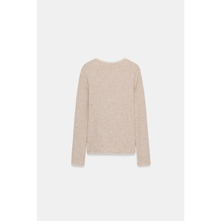 ФУТБОЛКА С ТЮЛЕВОЙ ОТДЕЛКОЙ