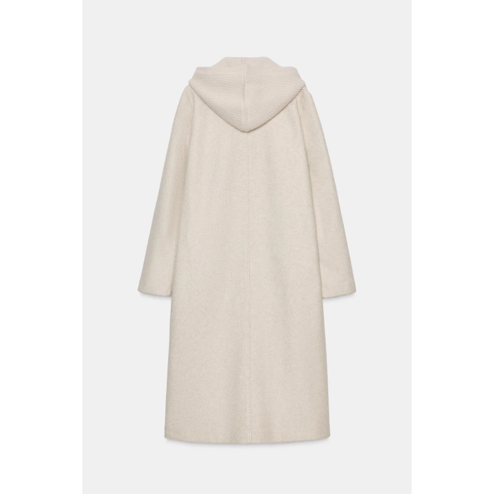 ПАЛЬТО ИЗ МЯГКОЙ ТКАНИ С КАПЮШОНОМ