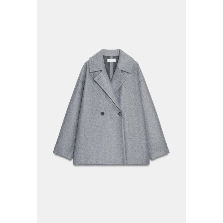 Пальто мягкое двубортное