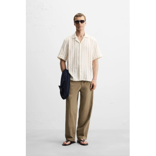 РУБАШКА ИЗ РЕЛЬЕФНОЙ ТКАНИ В ПОЛОСКУ