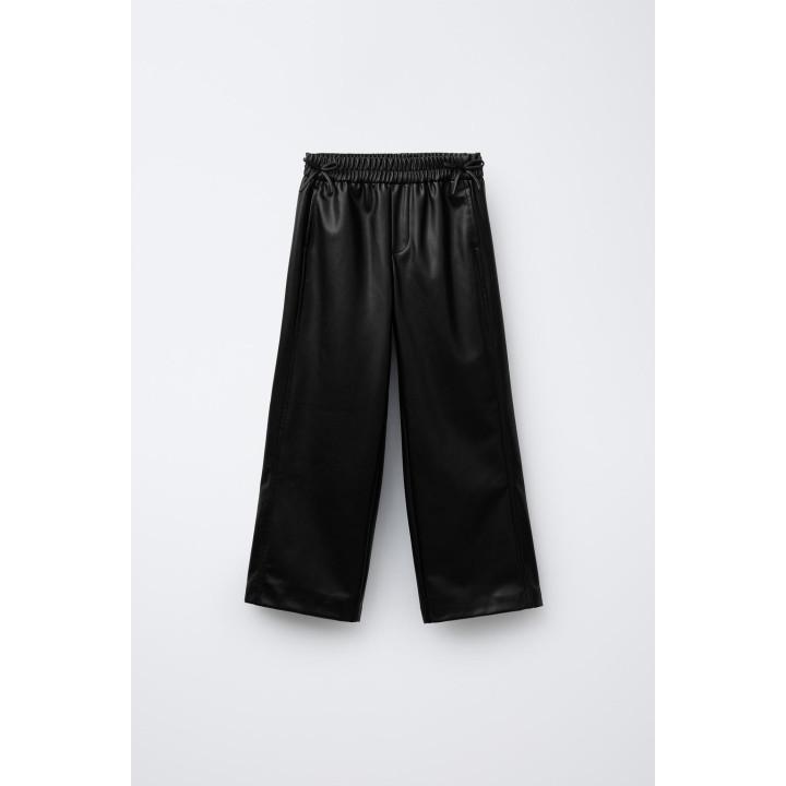 БРЮКИ ИЗ ИСКУССТВЕННОЙ КОЖИ С БАНТАМИ