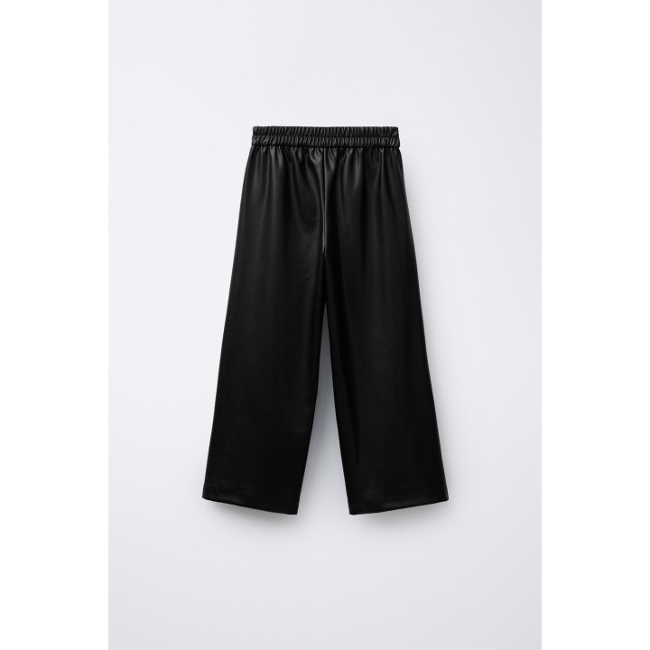 БРЮКИ ИЗ ИСКУССТВЕННОЙ КОЖИ С БАНТАМИ