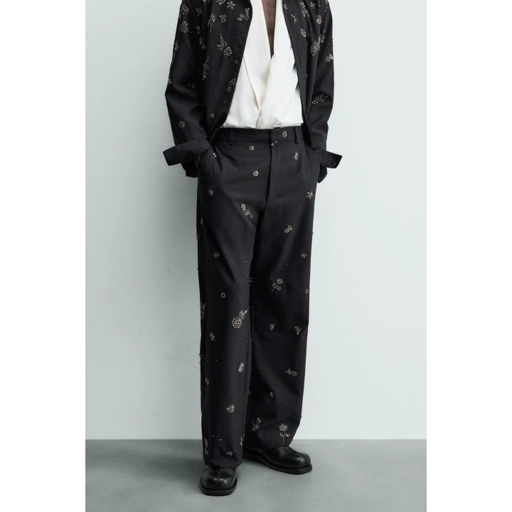 Брюки limited edition relaxed fit с пайетками