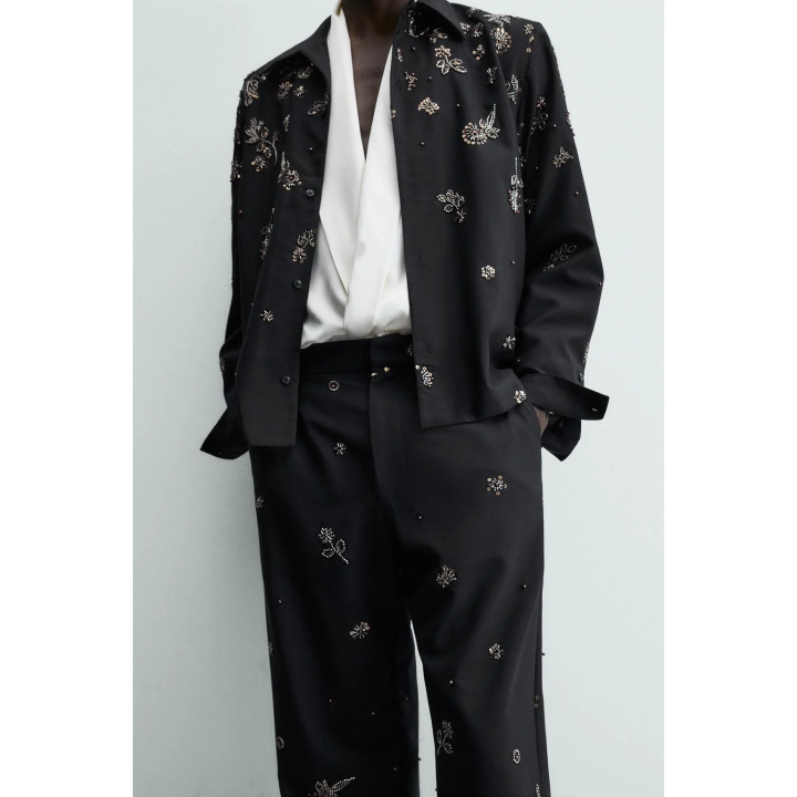 Брюки limited edition relaxed fit с пайетками