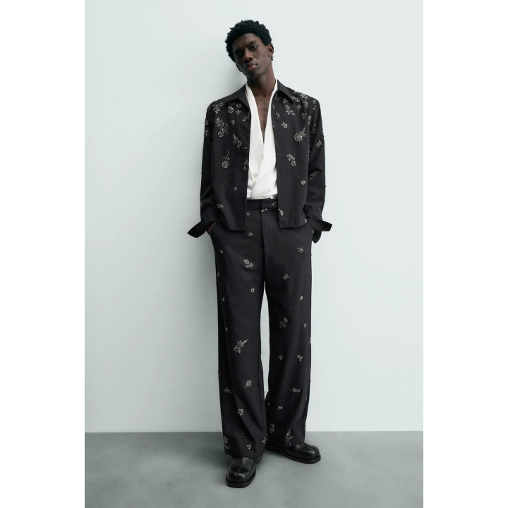 Брюки limited edition relaxed fit с пайетками