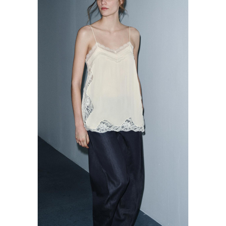 Топ-бюстье коллекции zw с кружевными обрезами