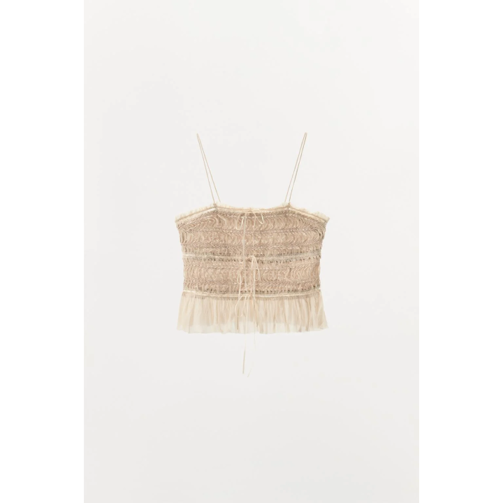 КОМБИНИРОВАННЫЙ ТОП ИЗ ТКАНЕВОЙ СТРУКТУРЫ