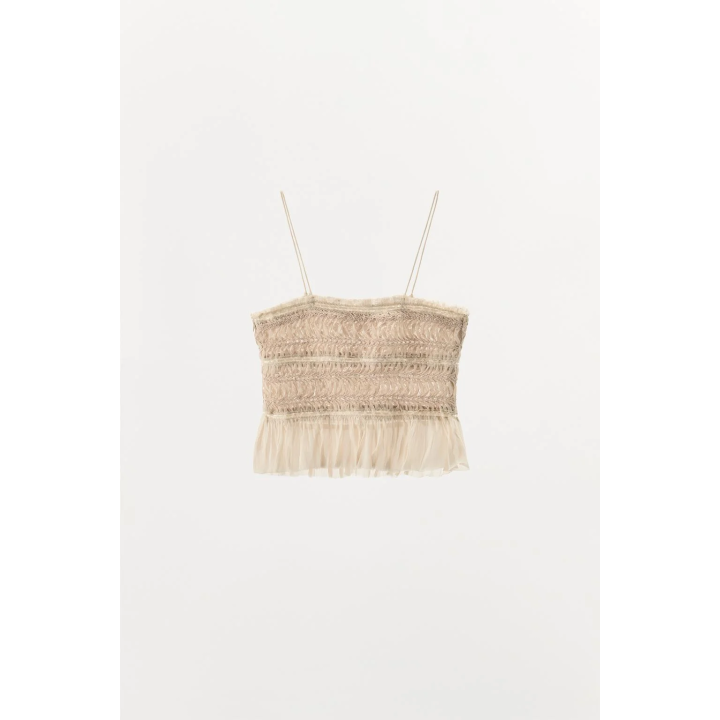 КОМБИНИРОВАННЫЙ ТОП ИЗ ТКАНЕВОЙ СТРУКТУРЫ