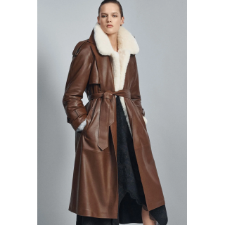 ДЛИННЫЙ ТРЕНЧ ИЗ 100% КОЖИ — ZW COLLECTION LIMITED EDITION