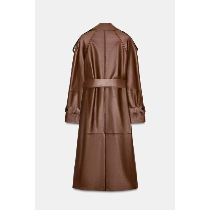 ДЛИННЫЙ ТРЕНЧ ИЗ 100% КОЖИ — ZW COLLECTION LIMITED EDITION