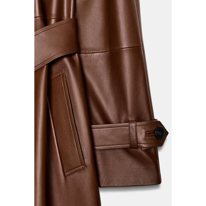 ДЛИННЫЙ ТРЕНЧ ИЗ 100% КОЖИ — ZW COLLECTION LIMITED EDITION