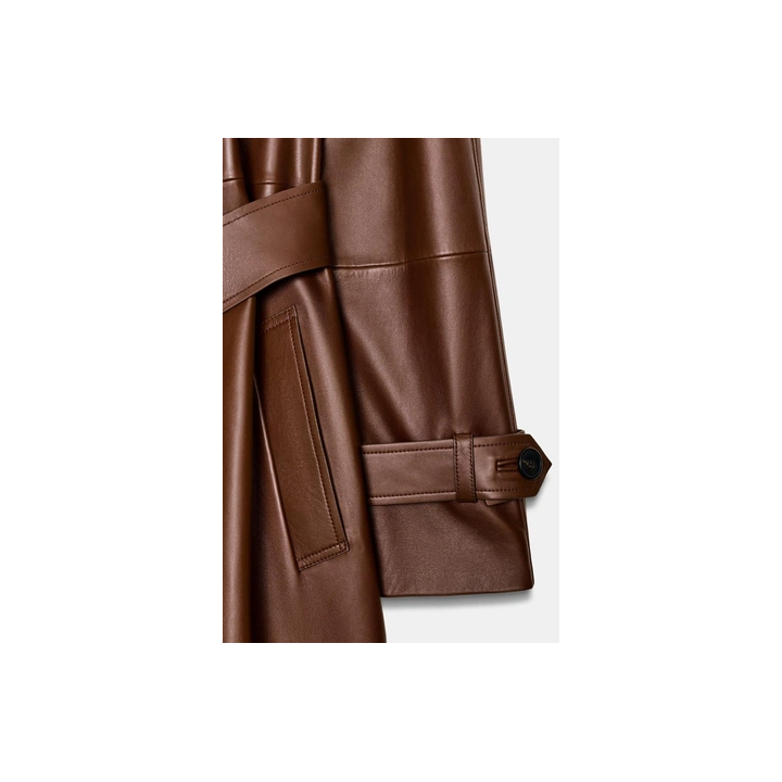 ДЛИННЫЙ ТРЕНЧ ИЗ 100% КОЖИ — ZW COLLECTION LIMITED EDITION