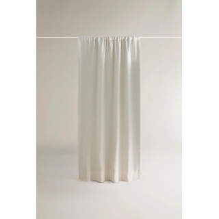 WHITE BLACKOUT LINEN CURTAIN