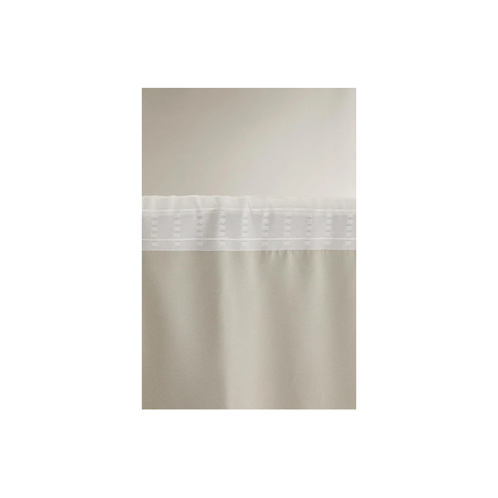 WHITE BLACKOUT LINEN CURTAIN