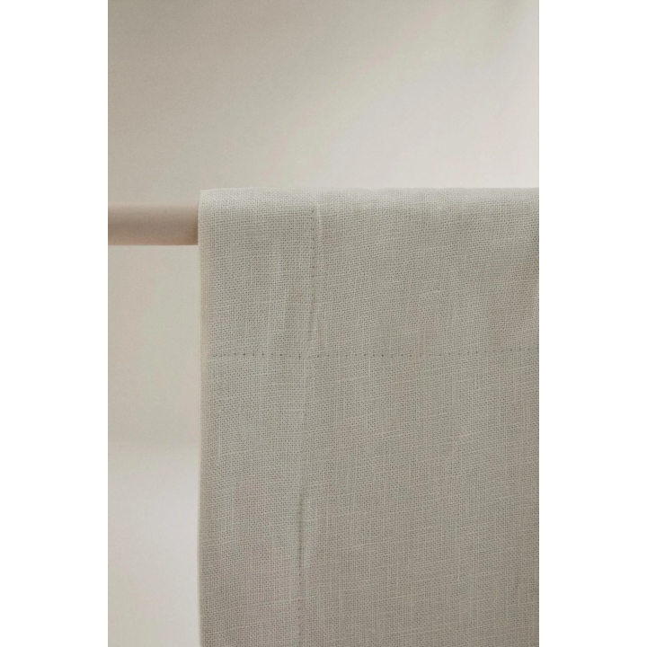 WHITE BLACKOUT LINEN CURTAIN