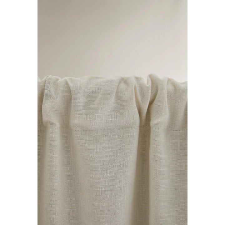 WHITE BLACKOUT LINEN CURTAIN